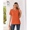 image:imageZeagoo Womens Summer Tops V Neck Short Sleeve Shirts Dressy Casual Blouse Spring Vacation Tshirts ClothesOrange