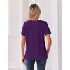image:imageZeagoo Womens Summer Tops V Neck Short Sleeve Shirts Dressy Casual Blouse Spring Vacation Tshirts ClothesPurple