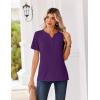 image:imageZeagoo Womens Summer Tops V Neck Short Sleeve Shirts Dressy Casual Blouse Spring Vacation Tshirts ClothesPurple