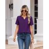 image:imageZeagoo Womens Summer Tops V Neck Short Sleeve Shirts Dressy Casual Blouse Spring Vacation Tshirts ClothesPurple