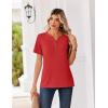 image:imageZeagoo Womens Summer Tops V Neck Short Sleeve Shirts Dressy Casual Blouse Spring Vacation Tshirts ClothesRed
