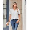 image:imageZeagoo Womens Summer Tops V Neck Short Sleeve Shirts Dressy Casual Blouse Spring Vacation Tshirts ClothesWhite