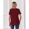 image:imageZeagoo Womens Summer Tops V Neck Short Sleeve Shirts Dressy Casual Blouse Spring Vacation Tshirts ClothesWine Red