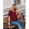 image:imageZeagoo Womens Summer Tops V Neck Short Sleeve Shirts Dressy Casual Blouse Spring Vacation Tshirts ClothesWine Red