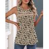 image:imageZeagoo Womens Tank Tops 2026 Summer Pleated Scoop Neck Sleeveless Lace Crochet Boho Tops Dressy Casual Loose Fit BlousesBeige Black Print