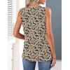 image:imageZeagoo Womens Tank Tops 2026 Summer Pleated Scoop Neck Sleeveless Lace Crochet Boho Tops Dressy Casual Loose Fit BlousesBeige Black Print