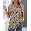 image:imageZeagoo Womens Tank Tops 2026 Summer Pleated Scoop Neck Sleeveless Lace Crochet Boho Tops Dressy Casual Loose Fit BlousesBeige Black Print