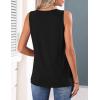 image:imageZeagoo Womens Tank Tops 2026 Summer Pleated Scoop Neck Sleeveless Lace Crochet Boho Tops Dressy Casual Loose Fit BlousesBlack
