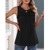 image:imageZeagoo Womens Tank Tops 2026 Summer Pleated Scoop Neck Sleeveless Lace Crochet Boho Tops Dressy Casual Loose Fit BlousesBlack