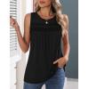 image:imageZeagoo Womens Tank Tops 2026 Summer Pleated Scoop Neck Sleeveless Lace Crochet Boho Tops Dressy Casual Loose Fit BlousesBlack