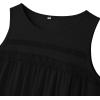 image:imageZeagoo Womens Tank Tops 2026 Summer Pleated Scoop Neck Sleeveless Lace Crochet Boho Tops Dressy Casual Loose Fit BlousesBlack