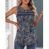 image:imageZeagoo Womens Tank Tops 2026 Summer Pleated Scoop Neck Sleeveless Lace Crochet Boho Tops Dressy Casual Loose Fit BlousesBlack Boho Print