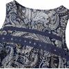image:imageZeagoo Womens Tank Tops 2026 Summer Pleated Scoop Neck Sleeveless Lace Crochet Boho Tops Dressy Casual Loose Fit BlousesBlack Boho Print