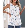 image:imageZeagoo Womens Tank Tops 2026 Summer Pleated Scoop Neck Sleeveless Lace Crochet Boho Tops Dressy Casual Loose Fit BlousesBlue Flower