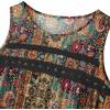 image:imageZeagoo Womens Tank Tops 2026 Summer Pleated Scoop Neck Sleeveless Lace Crochet Boho Tops Dressy Casual Loose Fit BlousesBrown Boho Print