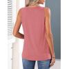 image:imageZeagoo Womens Tank Tops 2026 Summer Pleated Scoop Neck Sleeveless Lace Crochet Boho Tops Dressy Casual Loose Fit BlousesCoral