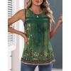 image:imageZeagoo Womens Tank Tops 2026 Summer Pleated Scoop Neck Sleeveless Lace Crochet Boho Tops Dressy Casual Loose Fit BlousesGreen Flower