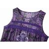 image:imageZeagoo Womens Tank Tops 2026 Summer Pleated Scoop Neck Sleeveless Lace Crochet Boho Tops Dressy Casual Loose Fit BlousesPurple Boho Print
