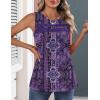 image:imageZeagoo Womens Tank Tops 2026 Summer Pleated Scoop Neck Sleeveless Lace Crochet Boho Tops Dressy Casual Loose Fit BlousesPurple Boho Print