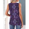 image:imageZeagoo Womens Tank Tops 2026 Summer Pleated Scoop Neck Sleeveless Lace Crochet Boho Tops Dressy Casual Loose Fit BlousesPurple Boho Print