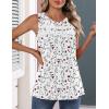 image:imageZeagoo Womens Tank Tops 2026 Summer Pleated Scoop Neck Sleeveless Lace Crochet Boho Tops Dressy Casual Loose Fit BlousesWhite Red Flower