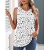 image:imageZeagoo Womens Tank Tops 2026 Summer Pleated Scoop Neck Sleeveless Lace Crochet Boho Tops Dressy Casual Loose Fit BlousesWhite Red Flower