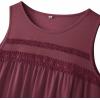 image:imageZeagoo Womens Tank Tops 2026 Summer Pleated Scoop Neck Sleeveless Lace Crochet Boho Tops Dressy Casual Loose Fit BlousesWine Red