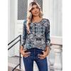 image:imageZeagoo Womens Tops 34 Length Sleeve Blouses Dressy Casual Shirt Pleated Front Tunic Floral Printed Spring ClothesBobo Blue 906