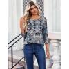 image:imageZeagoo Womens Tops 34 Length Sleeve Blouses Dressy Casual Shirt Pleated Front Tunic Floral Printed Spring ClothesBobo Blue 906