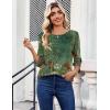 image:imageZeagoo Womens Tops 34 Length Sleeve Blouses Dressy Casual Shirt Pleated Front Tunic Floral Printed Spring ClothesBobo Green 839