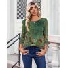 image:imageZeagoo Womens Tops 34 Length Sleeve Blouses Dressy Casual Shirt Pleated Front Tunic Floral Printed Spring ClothesBobo Green 839