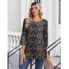 image:imageZeagoo Womens Tops 34 Length Sleeve Blouses Dressy Casual Shirt Pleated Front Tunic Floral Printed Spring ClothesBobo Navy 869
