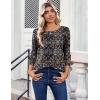 image:imageZeagoo Womens Tops 34 Length Sleeve Blouses Dressy Casual Shirt Pleated Front Tunic Floral Printed Spring ClothesBobo Navy 869