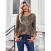 image:imageZeagoo Womens Tops 34 Length Sleeve Blouses Dressy Casual Shirt Pleated Front Tunic Floral Printed Spring ClothesBoho Multicolor 721