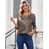 image:imageZeagoo Womens Tops 34 Length Sleeve Blouses Dressy Casual Shirt Pleated Front Tunic Floral Printed Spring ClothesBoho Multicolor 721