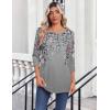 image:imageZeagoo Womens Tops 34 Length Sleeve Blouses Dressy Casual Shirt Pleated Front Tunic Floral Printed Spring ClothesFloral Grey 36