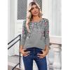 image:imageZeagoo Womens Tops 34 Length Sleeve Blouses Dressy Casual Shirt Pleated Front Tunic Floral Printed Spring ClothesFloral Grey 36