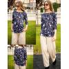image:imageZeagoo Womens Tops 34 Length Sleeve Blouses Dressy Casual Shirt Pleated Front Tunic Floral Printed Spring ClothesFloral Navy 180