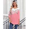 image:imageZeagoo Womens Tops 34 Length Sleeve Blouses Dressy Casual Shirt Pleated Front Tunic Floral Printed Spring ClothesFloral Pink 122