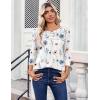 image:imageZeagoo Womens Tops 34 Length Sleeve Blouses Dressy Casual Shirt Pleated Front Tunic Floral Printed Spring ClothesFloral White 290
