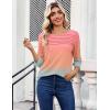 image:imageZeagoo Womens Tops 34 Length Sleeve Blouses Dressy Casual Shirt Pleated Front Tunic Floral Printed Spring ClothesGradient Blue Pink 218