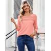 image:imageZeagoo Womens Tops 34 Length Sleeve Blouses Dressy Casual Shirt Pleated Front Tunic Floral Printed Spring ClothesPink