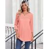 image:imageZeagoo Womens Tops 34 Length Sleeve Blouses Dressy Casual Shirt Pleated Front Tunic Floral Printed Spring ClothesPink