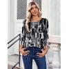 image:imageZeagoo Womens Tops 34 Length Sleeve Blouses Dressy Casual Shirt Pleated Front Tunic Floral Printed Spring ClothesPrinted Black White 332