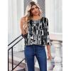 image:imageZeagoo Womens Tops 34 Length Sleeve Blouses Dressy Casual Shirt Pleated Front Tunic Floral Printed Spring ClothesPrinted Black White 332