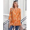 image:imageZeagoo Womens Tops 34 Length Sleeve Blouses Dressy Casual Shirt Pleated Front Tunic Floral Printed Spring ClothesPrinted Orange 466