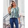 image:imageZeagoo Womens Tops 34 Length Sleeve Blouses Dressy Casual Shirt Pleated Front Tunic Floral Printed Spring ClothesStripes Green 530