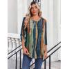 image:imageZeagoo Womens Tops 34 Length Sleeve Blouses Dressy Casual Shirt Pleated Front Tunic Floral Printed Spring ClothesStripes Multicolor 289