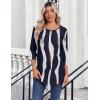 image:imageZeagoo Womens Tops 34 Length Sleeve Blouses Dressy Casual Shirt Pleated Front Tunic Floral Printed Spring ClothesStripes Navy White 327