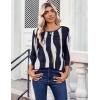 image:imageZeagoo Womens Tops 34 Length Sleeve Blouses Dressy Casual Shirt Pleated Front Tunic Floral Printed Spring ClothesStripes Navy White 327